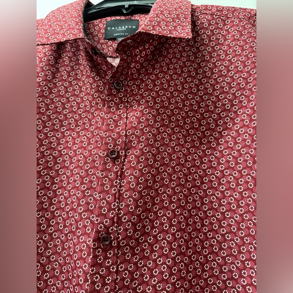 CALABRUM Men's Multicolored Modern-Fit Long Sleeve Button Down Performance Shirt - Picture 2 of 11